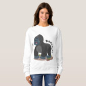 Niedliche, große Gorilla-Cartoon-Abbildung Sweatshirt (Vorne ganz)