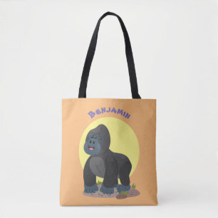 Niedliche, große Gorilla-Cartoon-Abbildung Tasche