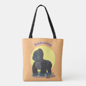 Niedliche, große Gorilla-Cartoon-Abbildung Tasche (Rückseite)
