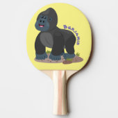 Niedliche, große Gorilla-Cartoon-Abbildung Tischtennis Schläger (Rückseite)