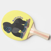 Niedliche, große Gorilla-Cartoon-Abbildung Tischtennis Schläger (Seitenansicht)