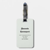 Niedliche große Mit Augen Schüssel mit einem Kaffe Gepäckanhänger (Rückseite vertikal)