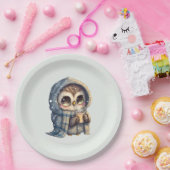 Niedliche große Mit Augen Schüssel mit einem Kaffe Pappteller (Party)