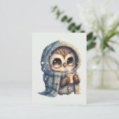 Niedliche große Mit Augen Schüssel mit einem Kaffe Postkarte (Stehend Vorderseite)