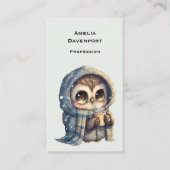 Niedliche große Mit Augen Schüssel mit einem Kaffe Visitenkarte (Vorderseite)