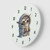 Niedliche große Mit Augen Schüssel mit einem Kaffe Wanduhr (Winkel)