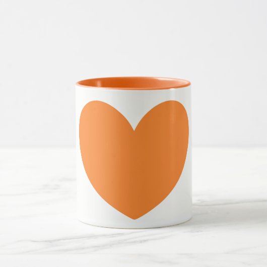 Niedliche große orange Herz-Druck-Kaffee-Tasse Tasse (Zentrum)