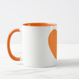 Niedliche große orange Herz-Druck-Kaffee-Tasse Tasse