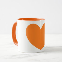 Niedliche große orange Herz-Druck-Kaffee-Tasse Tasse