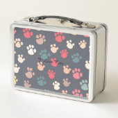 Niedliche, große Paw druckt meinen besten Freund Metall Brotdose (Rückseite)