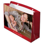 Niedliche große Red Baby's Erste Weihnachtsgeschen Geschenktüte (Rückseite Schrägansicht)