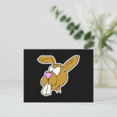 niedliche große Zähne braunes Hasen Postkarte (Stehend Vorderseite)