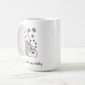 Niedliche Großeltern Ankündigung Schwarzer Cartoon Kaffeetasse (Vorderseite Links)