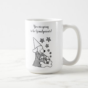 Niedliche Großeltern Ankündigung Schwarzer Cartoon Kaffeetasse