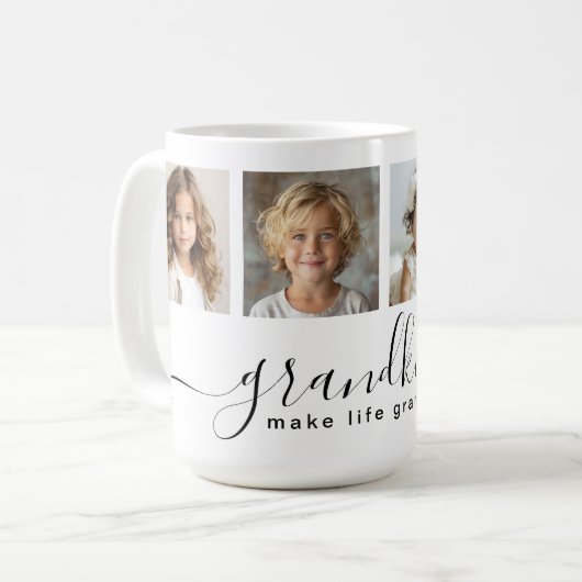 Niedliche Großkinder machen Life Grand 4 Foto Kaffeetasse (Vorderseite Links)
