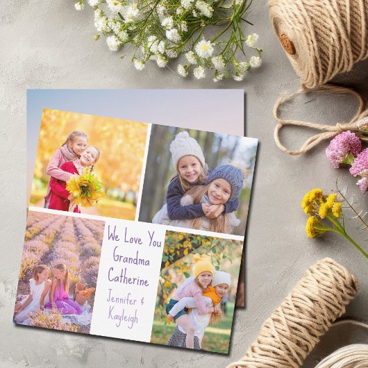 Niedliche Großtöchter Fotos Custom Oma Geburtstag Karte