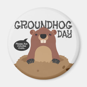 Niedliche groundhog TagesCartoonillustration Magnet