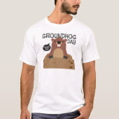 Niedliche groundhog TagesCartoonillustration T-Shirt (Vorderseite)