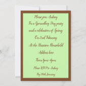 Niedliche Groundhog- und Tulip-Blume Einladung (Rückseite)