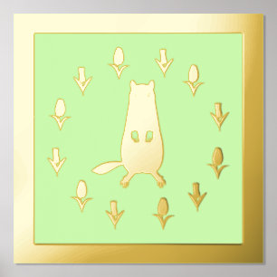 Niedliche Groundhog- und Tulip-Blume Foliendrucke