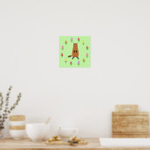 Niedliche Groundhog- und Tulip-Blume Poster (Küche)