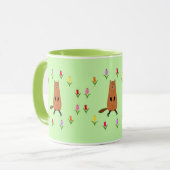 Niedliche Groundhog- und Tulip-Blume Tasse (Vorderseite Links)