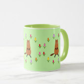 Niedliche Groundhog- und Tulip-Blume Tasse (VorderseiteRechts)