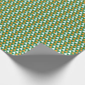 Niedliche, grün-gelbe Dreiecke Geschenkpapier (Ecke)