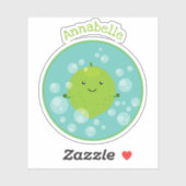 Niedliche grün Limone Blasen Cartoon Abbildung Aufkleber (Blatt)