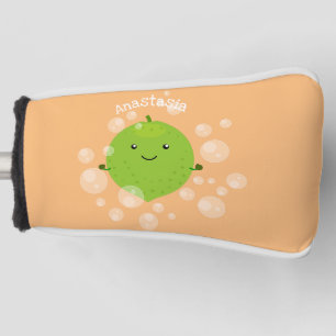 Niedliche grün Limone Blasen Cartoon Abbildung Golf Headcover