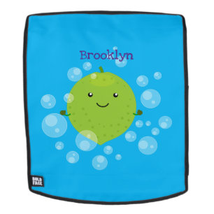 Niedliche grün Limone Blasen Cartoon Abbildung Rucksack