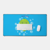 Niedliche grün Limone Blasen Cartoon Abbildung Schreibtischunterlage (Tastatur & Maus)