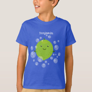 Niedliche grün Limone Blasen Cartoon Abbildung T-Shirt