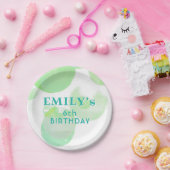 Niedliche Grün- und Blaublasen-Geburtstagsparty Pappteller (Party)