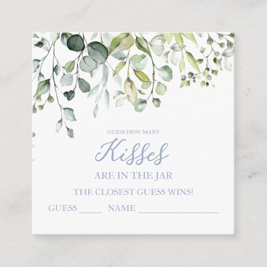 Niedliche Grünanlage schätzt wie viele Kisses Card Begleitkarte (Vorderseite)