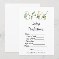 Niedliche Grünanlage Slogan Baby Shower Prediction
