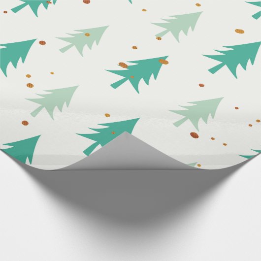 Niedliche Grünbäume Geschenkpapier (Ecke)