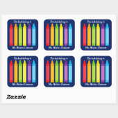 Niedliche Grundschule Dieses Buch gehört Crayon Quadratischer Aufkleber (Blatt)