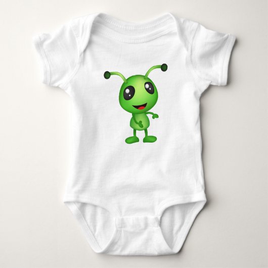 Niedliche grüne Alien Baby Strampler (Vorderseite)