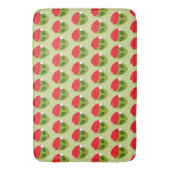 Niedliche grüne Alien in Weihnachtsmannmütze Muste Badematte (Vorderseite Vertikal)