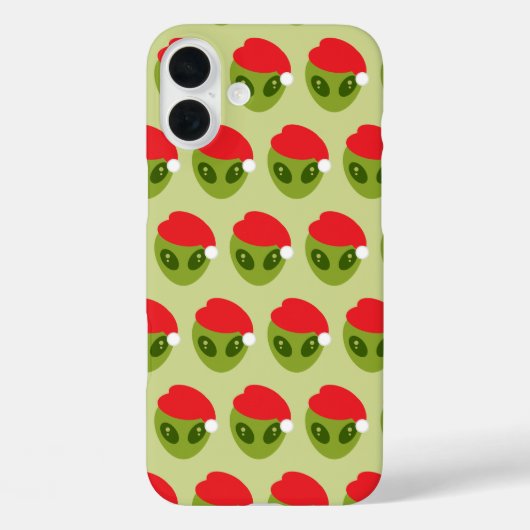 Niedliche grüne Alien in Weihnachtsmannmütze Muste Case-Mate iPhone Hülle (Rückseite)