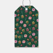 Niedliche grüne Aquarellblütendusche Geschenkanhänger (Rückseite)