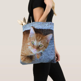 Niedliche grüne Augenorange Tabby-Katze Tasche