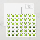 Niedliche grüne Außerirdischen Postkarte (Vorne/Hinten)