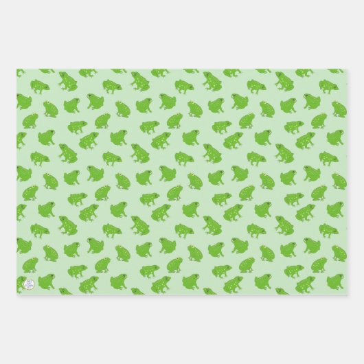 Niedliche Grüne Baumfrösche handGezeichnet Doodle  Geschenkpapier Set (Vorderseite 2)