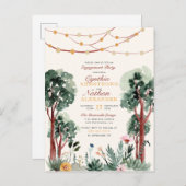 Niedliche Grüne Botanische Bäume Einzigartige enga Einladungspostkarte (Vorne/Hinten)