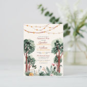 Niedliche Grüne Botanische Bäume Einzigartige enga Einladungspostkarte (Stehend Vorderseite)