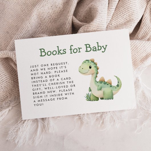 Niedliche grüne Dinosaur Kinderduschbücher Begleitkarte