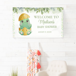 Niedliche grüne Dinosaurier Boys Kinderdusche Banner