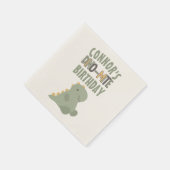 Niedliche Grüne Dinosaurier-Jungkindliche Geburtst Serviette (Ecke)